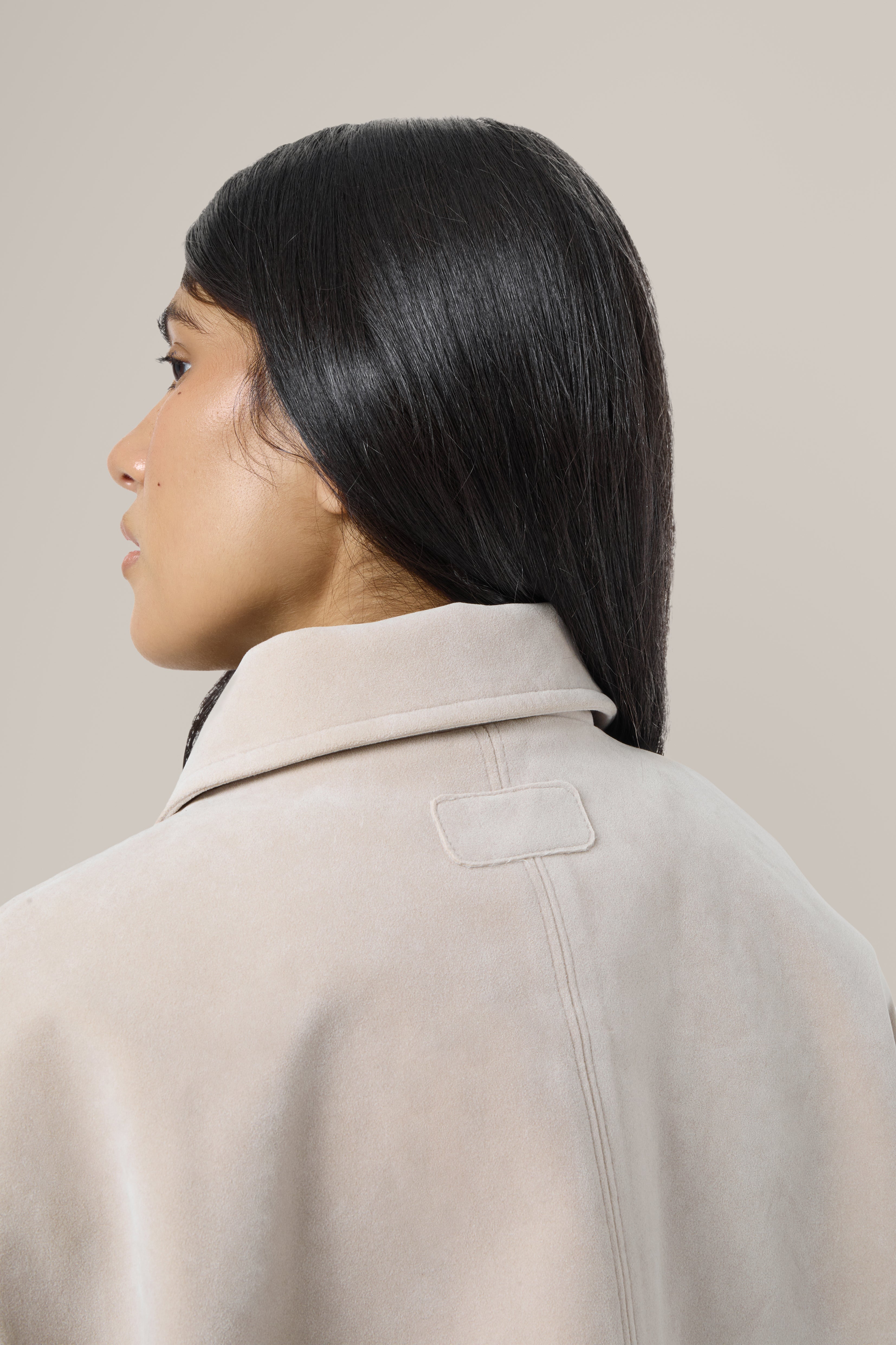 Martha Faux Suede Jacket in Beige